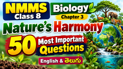 📚 NMMS Class 8 Biology Chapter 3 | 50 Most Important Questions | Nature’s Harmony